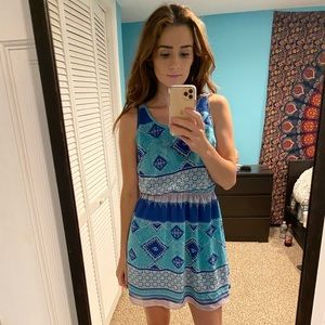 H&M blue and pink paisley dress